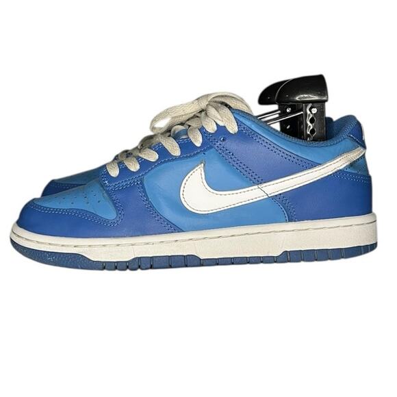 Boys Nike Dunk Low Retro QS "Argon" Leather Sneaker Shoes Size 6 Blue Walking - Picture 1 of 6